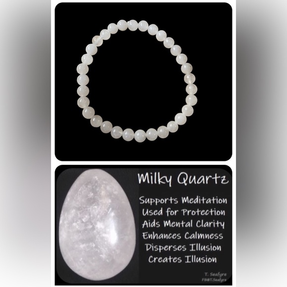Milky Quartz All Natural Jewelry - New! Milky Quartz Crystal Bracelet All Natural Stone